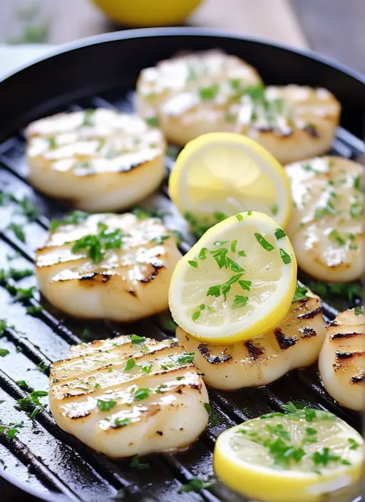 Grilled Scallops with Garlic Lemon